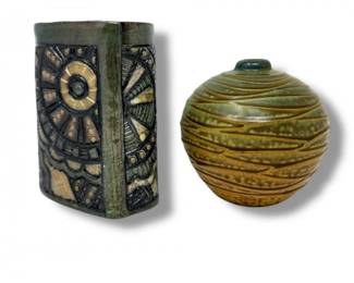 67 InsomniaPotteryVasebyGingerSteeleSignedRoundVase
