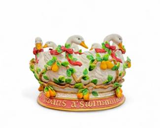 79 FitzFloyd12DaysofChristmasSwansASwimmingBowl