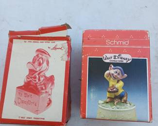 Walt Disney Donald Duck Bank and Dopey Schmid music box