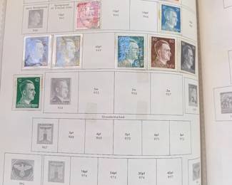 Stamp Album with WWII Stamps Germany Hitler