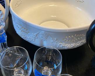 FAVORITE! This huge Italian bowl is incredible! See the tiny holes at the top? Just imagine how dramatic it will be with pine cones, twinkle lights and maybe a few cinnamon sticks … or shells in the summertime… or Easter eggs… or any collection …