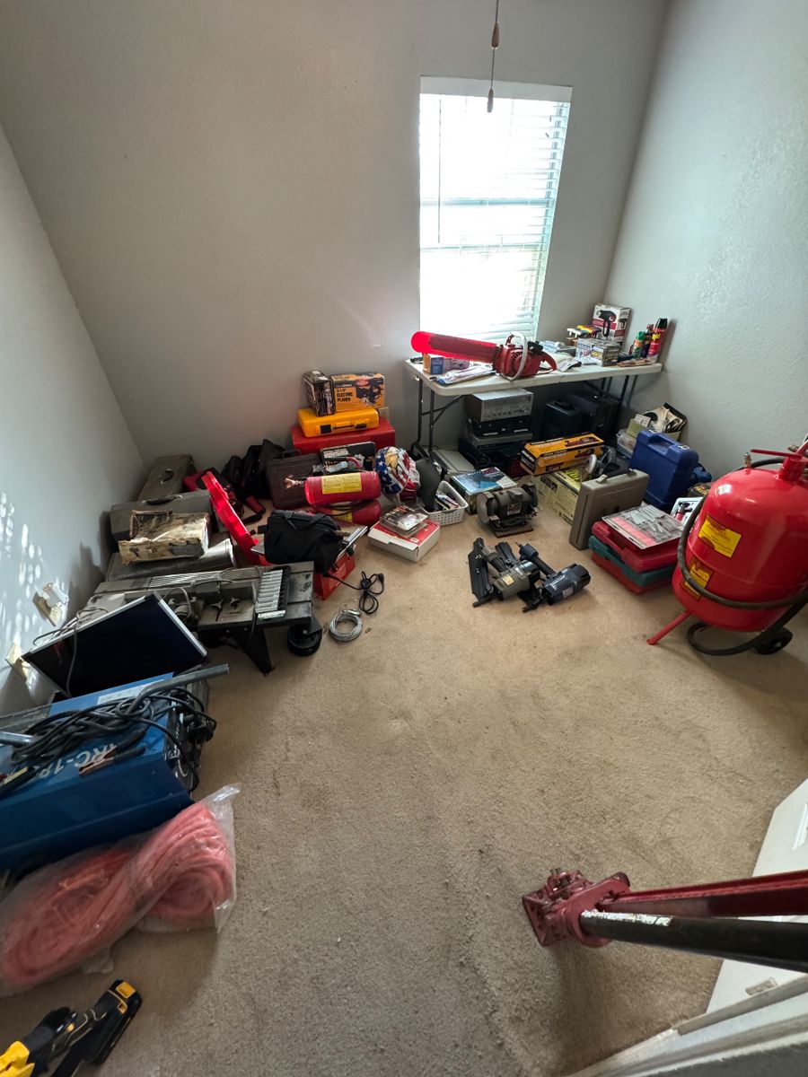 The tool room has saw, welding equipment, jacks, air compressors, chain saw and so much more.