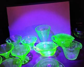 uranium glass under black light