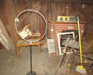 misc items and fireplace
