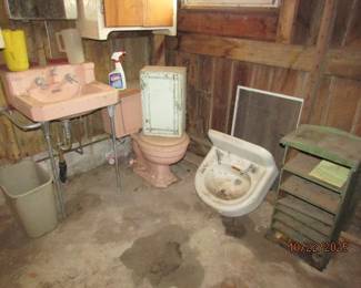 Vintage sinks and toilet