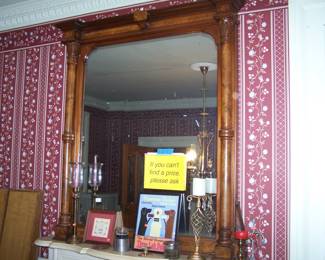 VICTORIAN OVER-MANTLE MIRROR--NO LONGER PART OF THE SALE. THE EXECUTRIX HAS DECIDED NOT TO SELL IT. SORRY, IT'S BEYOND OUR CONTROL.