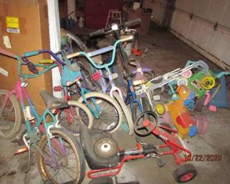 Children's bikes and toys