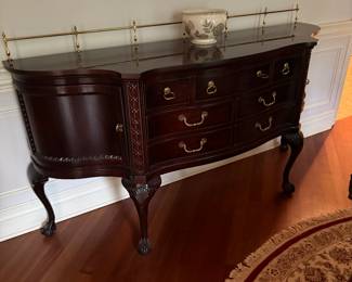 Mahogany Sideboard by Century Furniture 6' Long by 20" Deep by 38" High. Has Brass Gallery