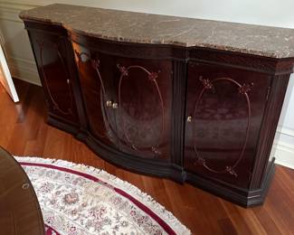 Marble Top Credenza/Sideboard 76" Long by 21" Deep by 38" High