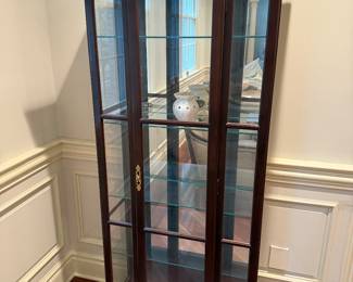 Curio Cabinet 28" Wide by 72" High by 12" Deep, Also Lights up