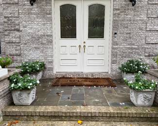 1 Large Pair of 24" Square Planters and 1 Smaller Pair of 12" Planters
