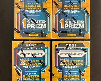 Lot (4) 2021 Prizm Fanatics Football Factory Sealed Blaster Box Jamar Chase RC