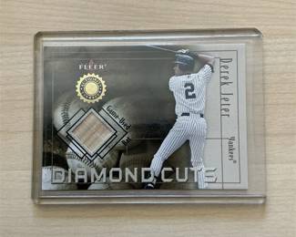 2001 Fleer Authority Basebball Diamond Cuts Game-Used Bat Card Derek Jeter