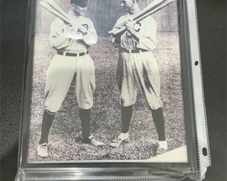 Vintage Ty Cobb & Shoeless Joe Jackson Framed Photo