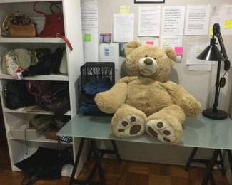 Huge Super Soft & Cuddly Teddy Bear, Desk, Lamp