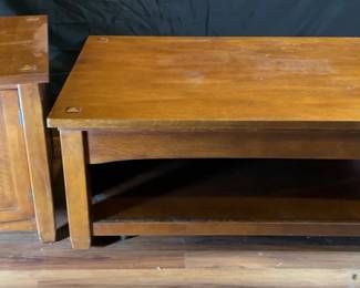 Wood Height Adjustable Coffee And Side Table