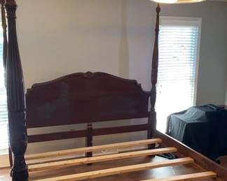 Carved Wooden King Bed