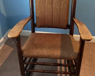 Upholstered Wooden Rocking Chair