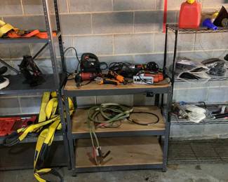 Garage Metal Shelves And Contents Black Decker Rotozip Worx