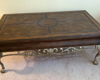 Center Table with Wooden Top 49 L x 19 H X 29.5 W