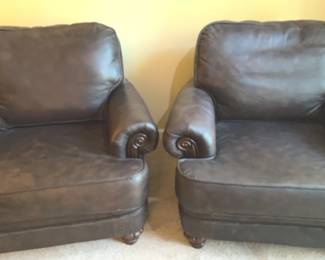 001 Two 2 Leather Club Seats 36H x 42W X 39 D