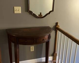 Ashley Furniture Half moon Console Table With Decorative Mirror