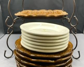 WilliamsSonoma And Celebrating Home Stoneware Plates And Tiered Serving Dish