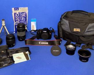 Canon EOS Rebel T3 DSLR Camera HUGE Pro Kit 7 Lenses, Telephoto, Macro, FishEye, Case  More