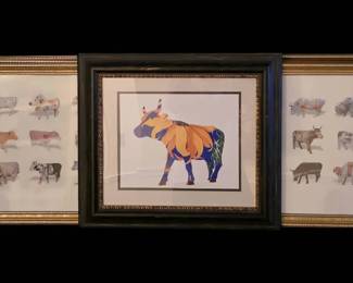 Rare CowParade Collectors Print Set  Three Herd Posters 2002  Utterly Sunflowers Print