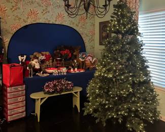 Massive Christmas Decor Lot Snowman Dinnerware, 7ft PreLit Tree, and More