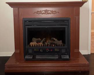 Pyro Master HEF33 Electric Fireplace with Wood Mantel Adjustable Heat  Flame 