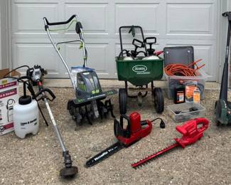 Large Collection of Power Hand Garden Tools  Ready for Your Yard Work