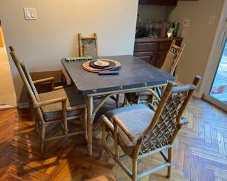 MCM Wicker Table and Chairs