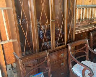 Mahogany Curio Cabinet with Shelves