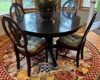 Kitchen Table, Chairs, and Area Rug