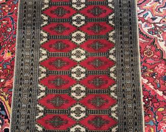 Hand-Knotted Persian Bokhara Wool Rug (36"W x 72"L)