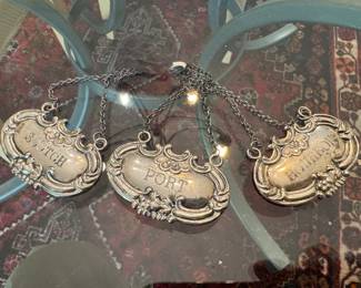 Sterling Silver Decanter Labels (3pc)