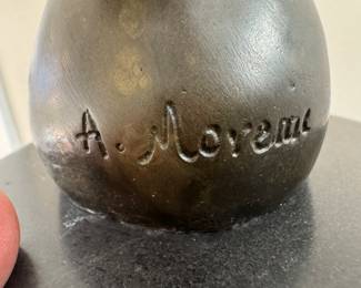 Greek Victory Goddess Nike Bronze Statue Signed Auguste Moreau (20" Tall)