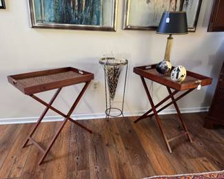 Folding Wooden Butler's Trays (2 Available)