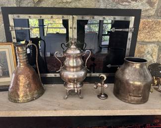 Collection of Silver Plate & Copper & Bronze Jugs