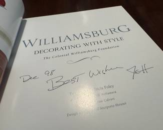 "Williamsburg, Decorating With Style" Autographed by Jeff McNamara