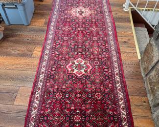 Hand-Knotted Persian Herati Wool Runner (149"L x 34"W)