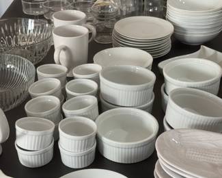 Corning Ware, there are 2 pieces with the blue flower that I failed to capture
