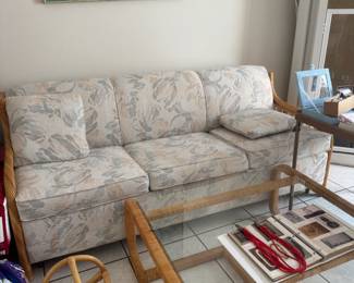 Rattan sofa with matching table