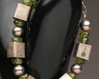 Sterling and Peridot Bracelet, 30.88g