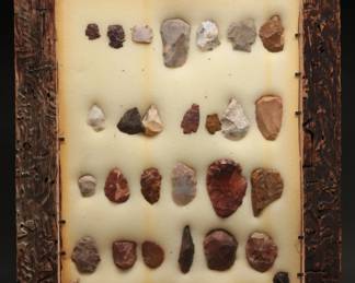 Framed Display of Native American Lithic Artifacts
