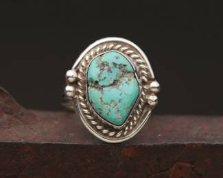Navajo Sterling Turquoise Ring, 11.5 g
