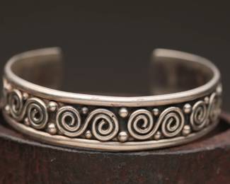 Sterling Silver Cuff Bracelet, 34.16g