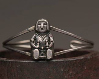 Sterling Silver Native American Kachina Bracelet