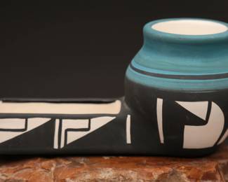 Ute Mountain Pottery Pipe Signed